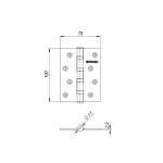 Петля универсальная 4BB 125x75x2,5 SB (мат. золото) — FUARO