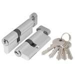 Цилиндровый механизм (AX102/70) AX1002Knob70 (35+10+25) CP хром с вертушкой — AJAX