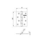 Петля из нержавейки универсальная IN4400U-R10 INOX (4BB-R10 102х76х3) NoLogo — FUARO