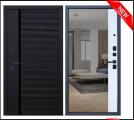 Входная дверь YoDoors-11 Черная шагрень/ Черный муар - Velluto Bianco